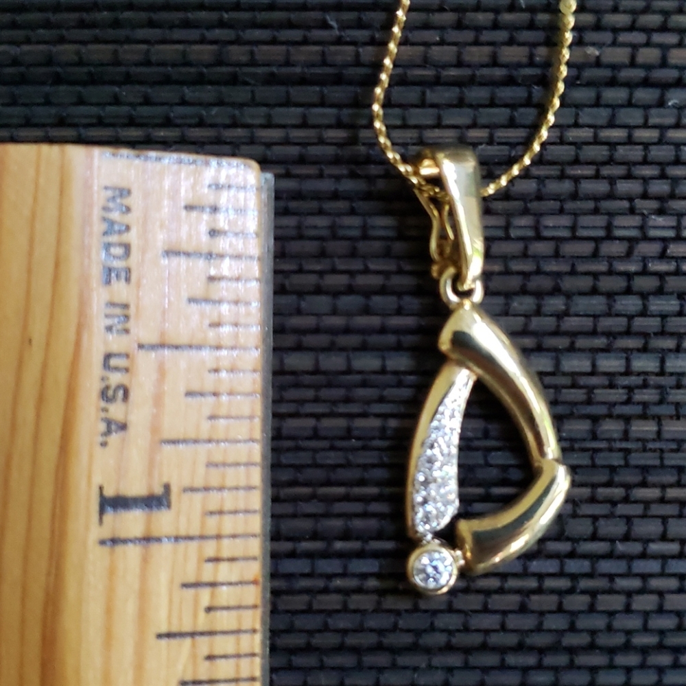 VTG 333er gold pendant/w. diamonds on 333er chain - Picture 7 of 9